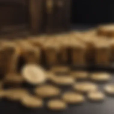 Gold's Economic Significance An elegant display of gold coins and bars with economic indicators in the background
