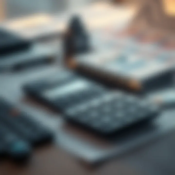 A calculator and financial documents on a desk