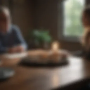 An estate planner discussing options with clients around a table.