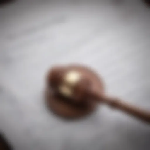 A gavel resting on a legal document signifying the judicial aspect of probate.