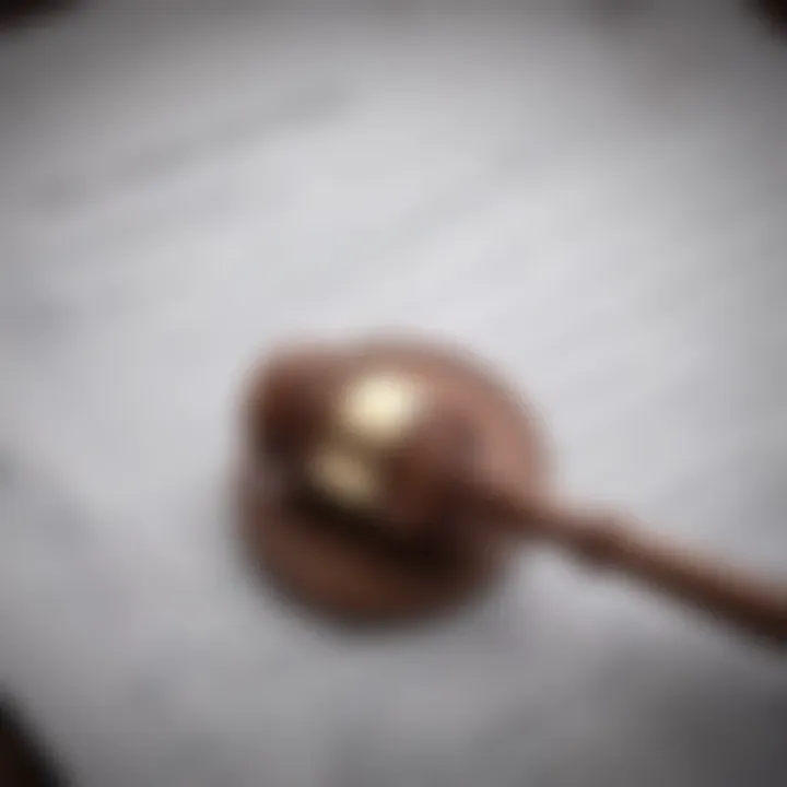 A gavel resting on a legal document signifying the judicial aspect of probate.